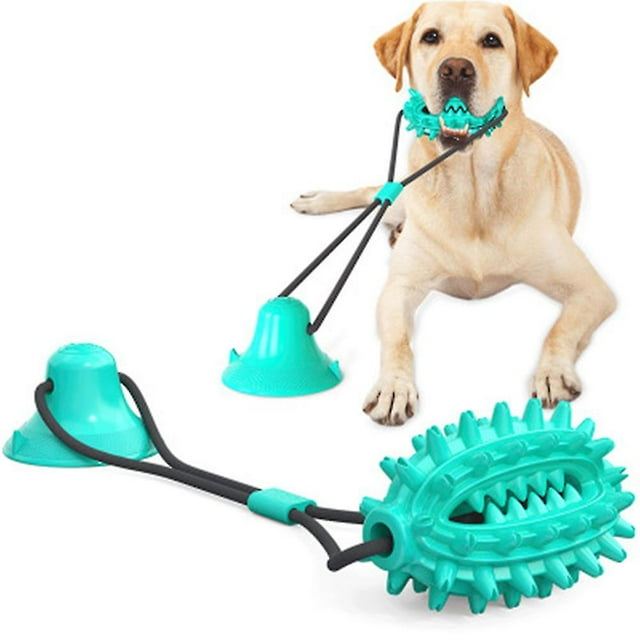 Juguetes para masticar para perros con campana, juguetes de cuerda para la dentición con ventosa