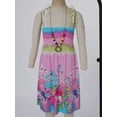 thumbnail image 3 of XUNZOO Robe d'Été Décontractée à Bretelles pour Filles, Robe Bohème Sans Manches à Fleurs, Robe de Plage de Vacances avec Collier Coloré 160, 3 of 7