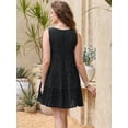 thumbnail image 4 of DARING DIVA Women's Gingham Flowy Swing Plaid Tiered Short Dresses L Black, 4 of 6