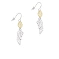 thumbnail image 2 of Delight Jewelry Silvertone Large White Enamel Angel Wing Goldtone Leaf French Earrings, 2 of 4
