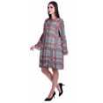 thumbnail image 3 of Moomaya Womens Long Sleeve Printed Knee Length Dress Flared Flowy Summer Dress, 3 of 6