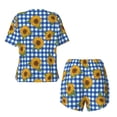 thumbnail image 2 of Sigee Sunflowers for Sleepwear Casual Pjs with Pockets Women's Pajamas Sets Shorts 2 Piece Short Sleeve Lounge Sets 4X-Large, 2 of 9