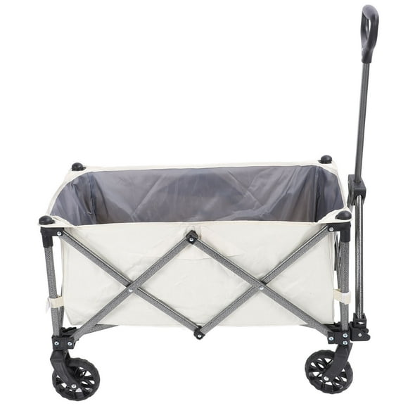 Folding Folding Wagon Cart Garden Cart with Wheels Portable Large Capacity Utility Grocery Wagon for Camping Fishing Sports Shopping White 100L