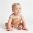 thumbnail image 6 of biudgviw Baby Girl Clothes Breathable Plaid Camisole Bodysuit Newborn Infant Outfit Button Front Sleeveless Casual Onesies(Orange,6-9 Months), 6 of 7