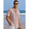 thumbnail image 6 of COOFANDY Men's Casual Button Down Shirts Short Sleeve Casual Stylish Vintage Shirts, 6 of 9