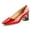 Red, variant on YDN Women Graceful Square Closed Toe Slip On Pumps Rhinestone Studded Block Low Heels Dance Prom Dressy Shoes Size 9 White