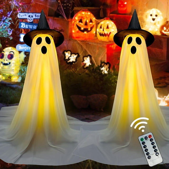 Guirnalda de luces Jokosis Spooky Ghost para decoración de Halloween, paquete de 2