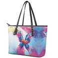 thumbnail image 3 of ZUXONGSY Colorful Butterfly Print Tote Bag for Women PU Leather Satchel Handbags Waterproof Top Handle Satchel with Zippered for Dating Shopping, 3 of 6