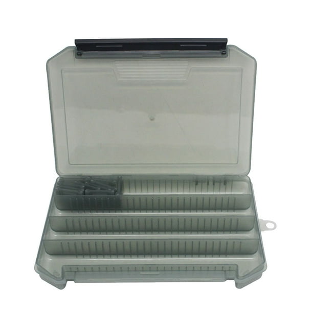 Eigraketly Caja de señuelos de pesca con divisores extraíbles, caja de anzuelos para señuelos, cajas de almacenamiento, organizador, accesorio, Pescar Gris