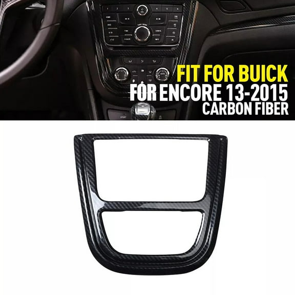 Carbon Fiber Console CD Button- Frame Control Panel Covers- Plastic Interior- Accessories For Buick- For Encore- 2013-2015