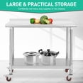 thumbnail image 5 of ChaoLink Stainless Steel Prep Table,48*24" Kitchen Work Tables with Wheels,NSF Commercial Worktable for Restaurant and Home, 5 of 8