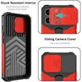 thumbnail image 3 of for iPhone 13 Pro Case with Sliding Camera Cover and Card Holder Heavy Duty Protective iPhone 13 pro Case with Ring Magnetic Kickstand Phone Case for iPhone 13 Pro 6.1 inch(Red), 3 of 14