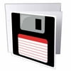 3dRose Retro 90s computer black floppy disk graphic design with red label - 1990s - ninties computer tech, Greeting Cards, 6 x 6 inches, set of 12