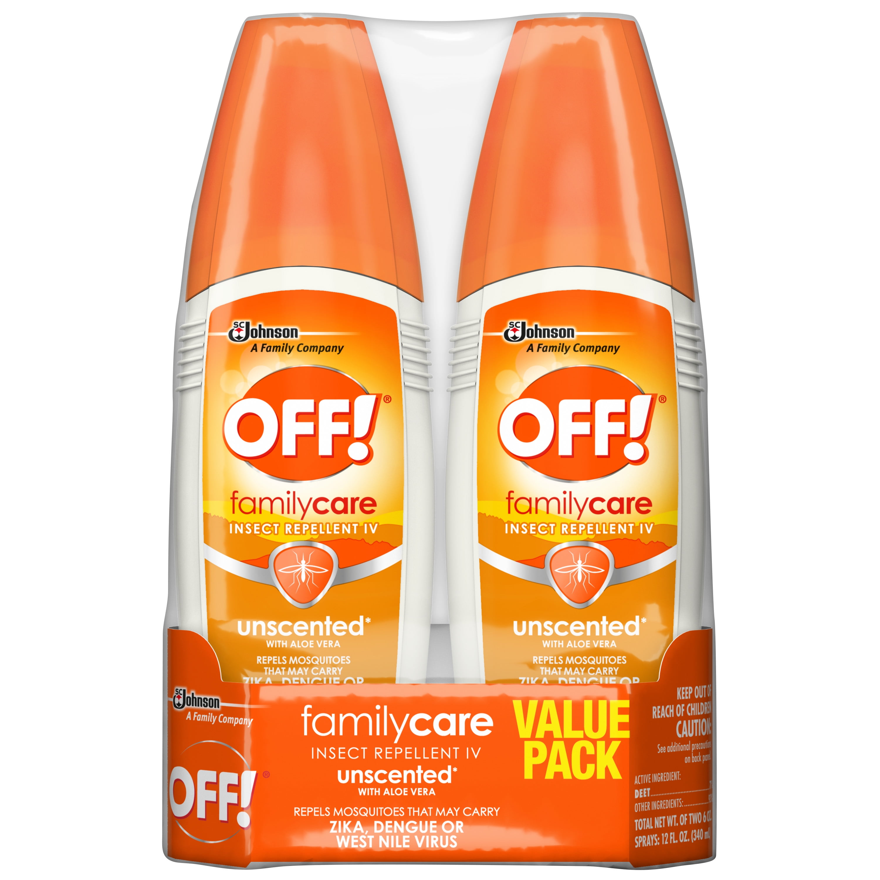 OFF! FamilyCare Insect Repellent IV, Unscented, 6 oz, 2 ct - Walmart