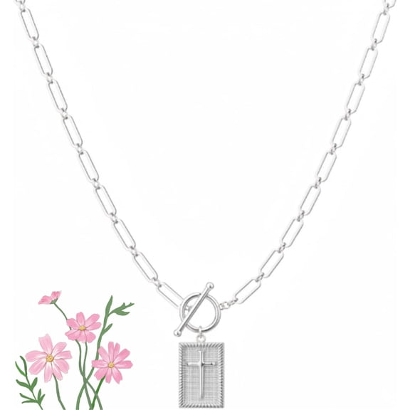 Cross Necklace, 2026 New The Dainty Nail Cross Necklace, Cross Pendant Paperclip Chain Necklace, Waterproof, Fade-Proof，Unise