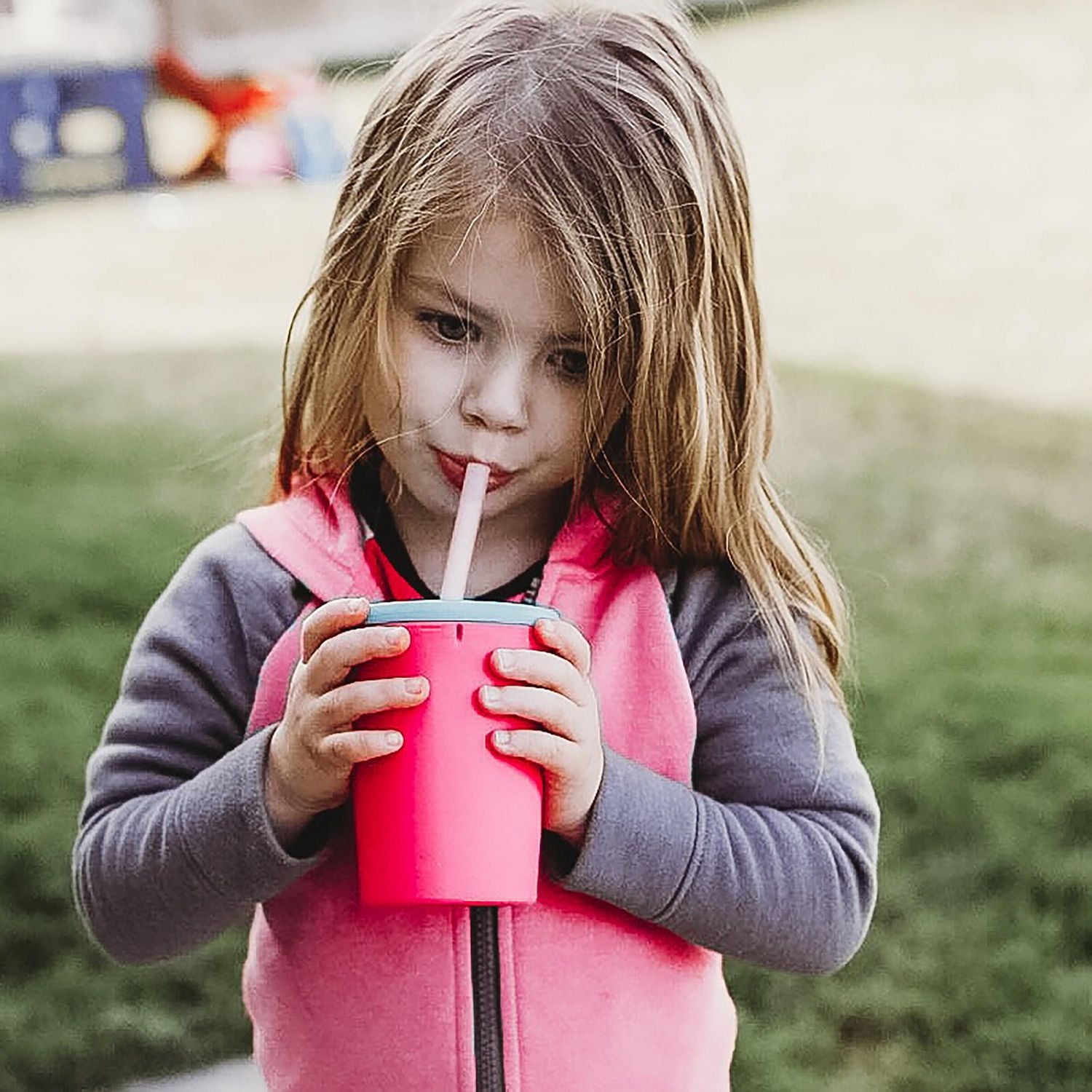 GoSili Straw Cup, 12oz. Berry/Sea