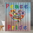 thumbnail image 2 of Peace Love Pride British Shorthair with Rainbow Sunglasses LGBT LGBTQ+ Shower Curtain Cat Lover Kitten Owner Gifts Waterproof Bathroom Bathtub Curtain - 01004, 2 of 5