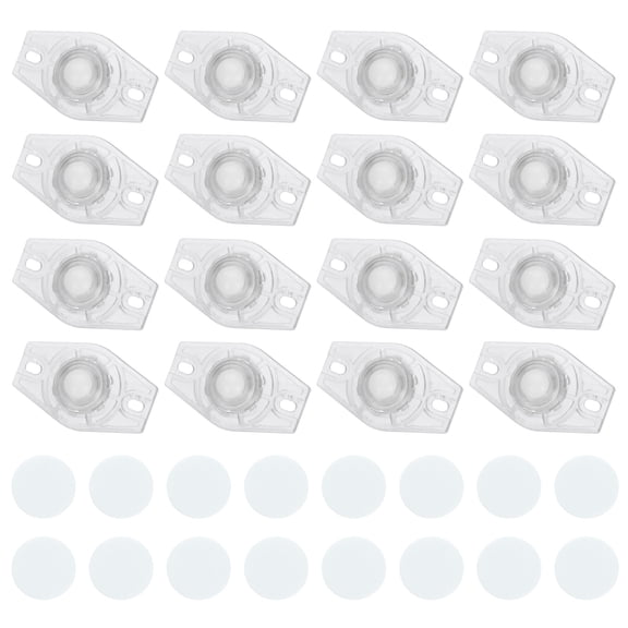 Uxcell 16 Pcs Self Adhesive Caster Wheels for Furniture (Clear, 1 Nylon Rolling Ball)