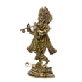 thumbnail image 2 of StatueStudio Krishna Murti Flute Playing Krishna Statue Vastu Religious Figurine For Mandir, Living Room, Office Table and Home Decor Tabletop Gift Item (3 X 1.5 X 6.5 Inch), 2 of 6