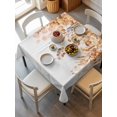 thumbnail image 2 of Orange Eucalyptus Leaves Suqare Tablecloth - 60 x 60 Inch, Spring Floral Summer Botanical Waterproof & StainResistant Tablecloth, Oil-proof Table Cover for Dining/Party/Wedding/Camping/Buffet, 2 of 9