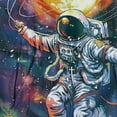 thumbnail image 5 of Orinice Spaceman Sun Flower Bathroom Decor Set, Colorful Luxurious Graphic Print Polyester Fabric Fashion Shower Curtain Set with Hooks, 100% Polyester Washable Shower Curtain 36x72, 5 of 7