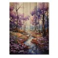 thumbnail image 3 of Designart "Whispering Violets in the Forest III" Floral Print on Natural Pine Wood, 3 of 5