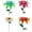 Green+Rose Red+White+Orange, variant on 4PCS Metal Flower Garden Stakes Decor, Simulation Outdoor Decor Stake Yard Art Decoration,Garden Plant Flowers Stick Spring Patio Decor