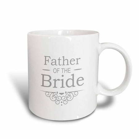3dRose Father of the Bride in silver - Wedding - part of matching marriage party set - grey gray swirls, Ceramic Mug, (Best Wedding Toasts Father Of The Bride)