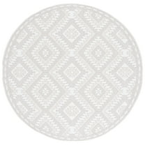 SAFAVIEH Prairie Ethelbert Geometric Area Rug, Beige/Ivory, 6'7" x 6'7" Round