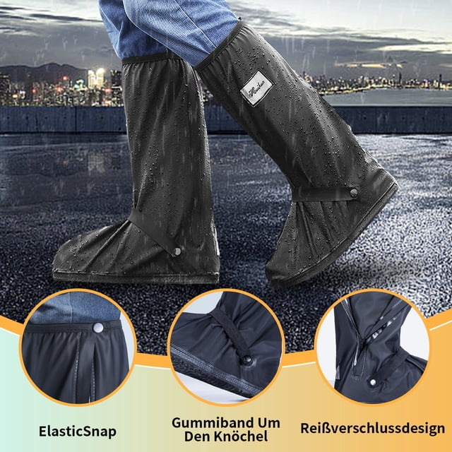 Qarigey Cubrezapatos Negros para la Lluvia Zapatos Impermeables para protección contra la Lluvia Fáciles de Usar y Quitar Cubrezapatos Desoto Accesorios de calzado l