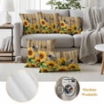 thumbnail image 5 of 2 Pack Outdoor Waterproof Throw Pillow Covers,Farmhouse Sunflower Bee Watercolor Decorative Square Patio Pillowcases for Chair Couch Sofa 16x16in, 5 of 9