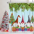 thumbnail image 2 of Christmas Shower Curtain Set with Hooks Gnomes Shower Curtain for Bathroom 72x72inches Green X-mas Trees Waterproof Fabric Shower Curtains, 2 of 6