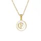 thumbnail image 1 of Collar de letras de acero inoxidable redondo con concha de oro de 18 quilates, anillo de acero de titanio de moda europea y americana, colgante de 26 letras para mujer, 1 of 6