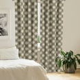 thumbnail image 2 of Ambesonne Brown Beige Window Curtains, Earthy Checkered Design, Each 28" W x 84" L, Dark Tan and Pale Mustard, 2 of 4