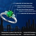 thumbnail image 2 of Gem Stone King 925 Silver and 10K Yellow Gold Green Nano Emerald and Blue Zircon Engagement Ring for Women | 1.75 Cttw | Oval 8X6MM | Gemstone May Birthstone | Size 6, 2 of 6