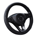 thumbnail image 4 of Funda para volante de coche elástica corrugada con relieve de cuero de fibra sin anillo interior, funda para manija de cuatro estaciones, 4 of 6