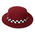 thumbnail image 1 of Txlixc Fedora para niños con correas a cuadros Txlixc  moda, 1 of 4