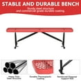 thumbnail image 4 of Bstjewey 6ft Powder-Coated Steel Park Bench, Outdoor Heavy Duty Metal Backless Bench with Portable Frame, Commercial Bench for Mall, Store, Patio, Red, 4 of 6