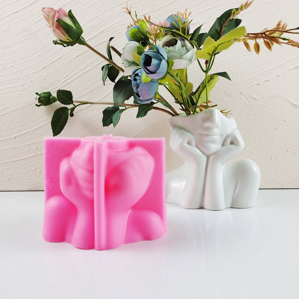 lanema Flowerpot Mold Resin Silicone Candle Mold Concrete Cements Clay Making Mould