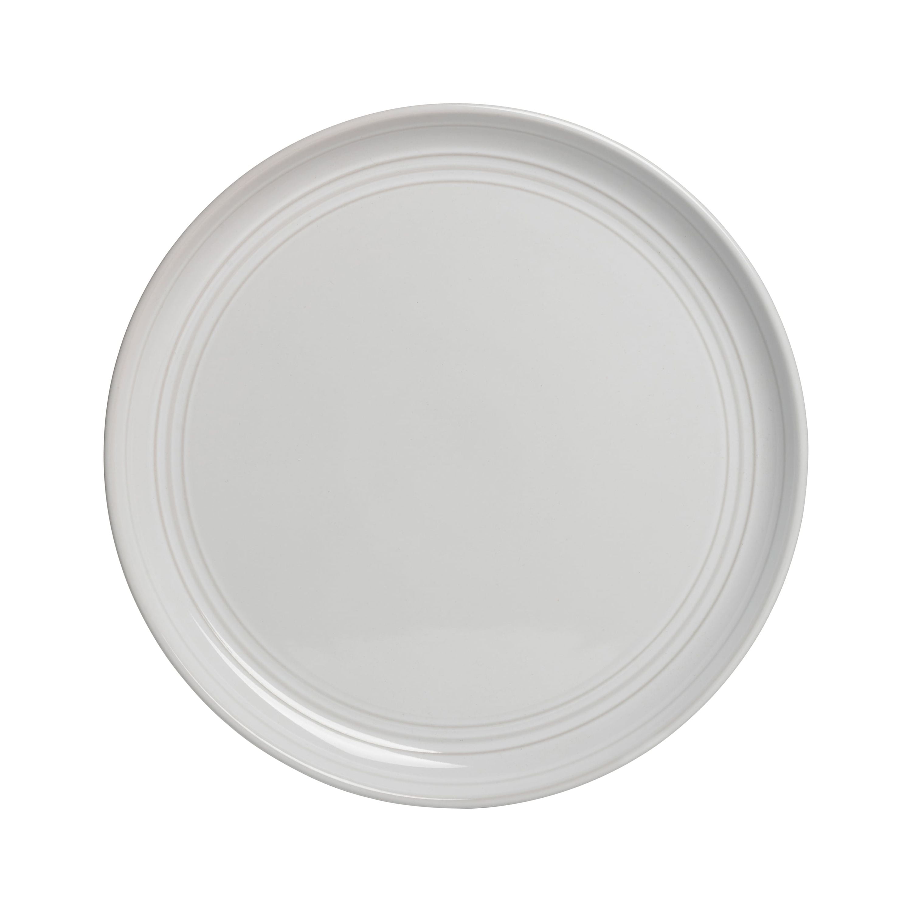 10 Strawberry Street Double Line 8.25" Round Stoneware Salad Plate, Set of 6, White