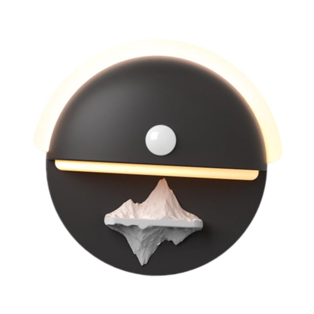 Lámpara de noche/mesita de noche con 2 modos de luz ajustables y luces LED regulables. Lámpara de pared. Negro