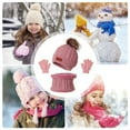 thumbnail image 6 of GRNSHTS Toddler Gloves, 3Pcs Kids Winter Beanie Hat Scarf Gloves Set, for 1-5 Years Old Boys Girls, Knit Thick Warm Fleece Lined Thermal Sets (Pink), 6 of 8