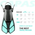 thumbnail image 6 of Swim Fins Travel Size Short Blade, Snorkeling Fins with Adjustable Buckles for Adult Men Women Kids Diving Flippers, 6 of 7