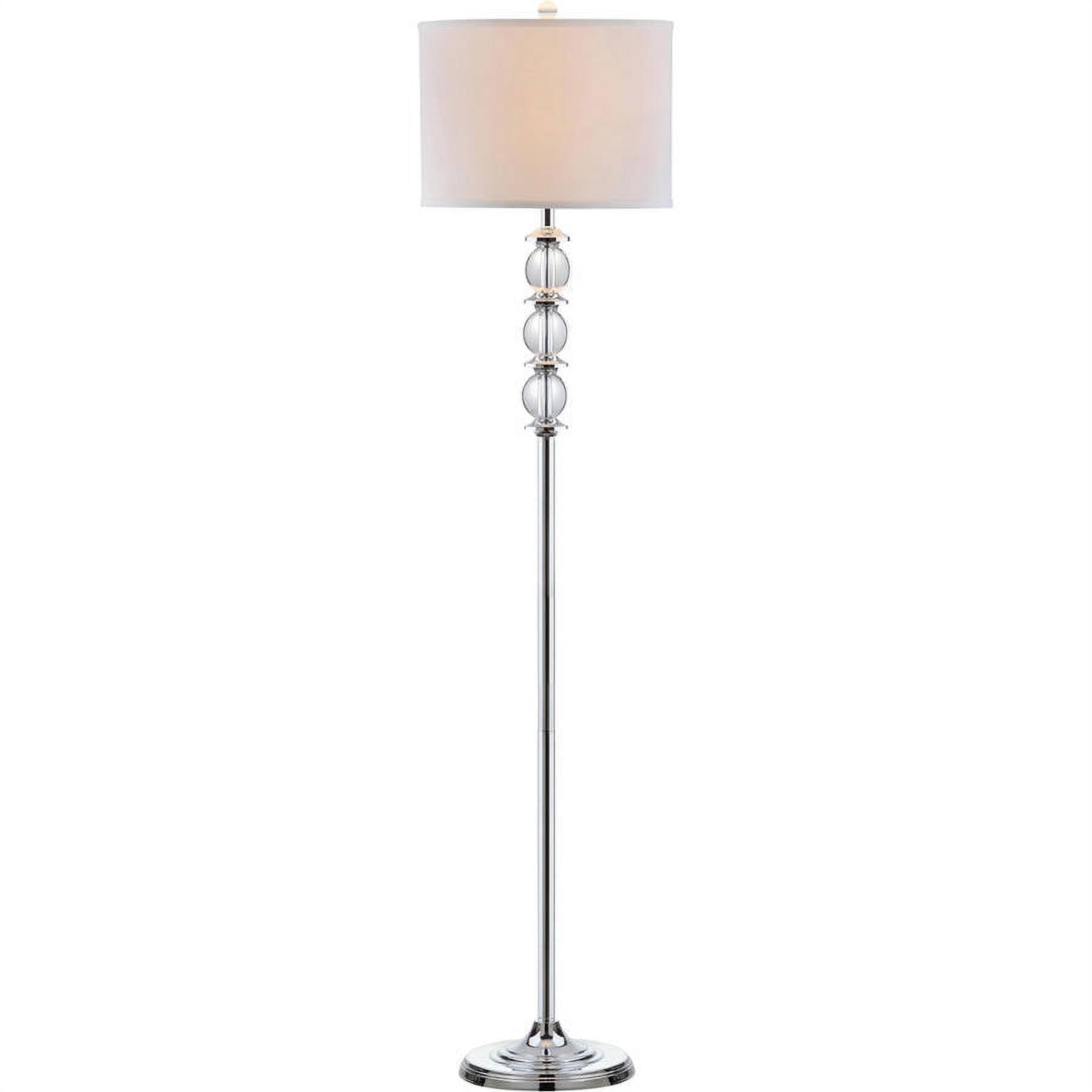 Safavieh Riga 60 in. H Glam Floor Lamp, Clear/Off-White Shade