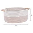 thumbnail image 2 of REGALWOVEN Woven Storage Basket with Handles, Shelf Closet Storage Bin White/Khaki 15.5*11.5*7.5in, 2 of 6