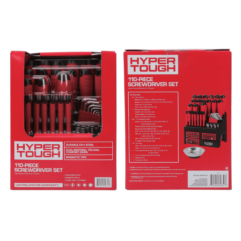Hyper Tough 110-Piece Screwdriver Set with Storage Rack - Walmart.com