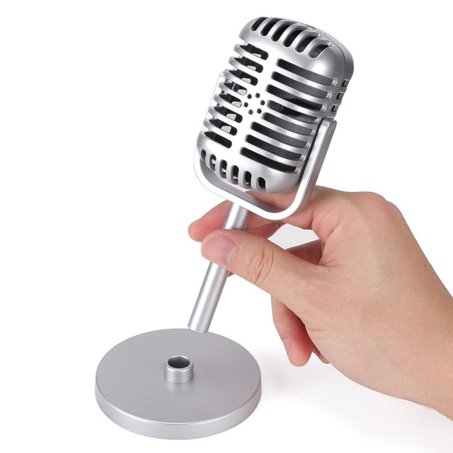 1Pc Simulation Props Retro Microphone Vintage Classic Style Dynamic Vocal Microphone Miniatures For Home Decoration N E W Black retro wheat Mingyqi