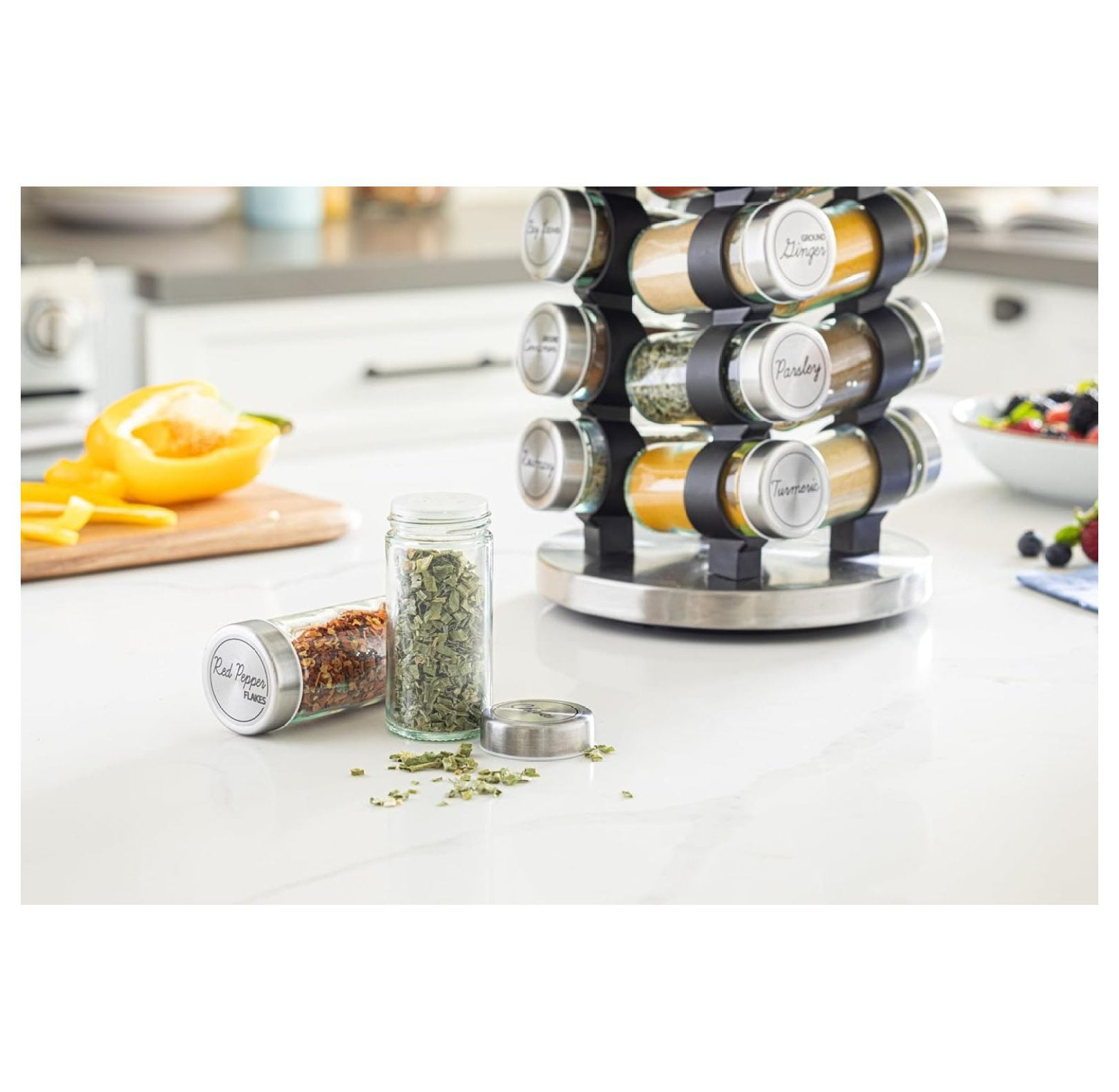 Alieon 20 Jar Stainless Steel Rotating Spice Rack Walmart