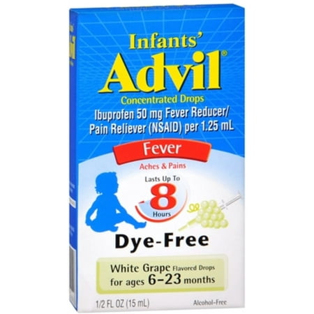 Infants' Advil Fever White Grape Fever Reducer/Pain Reliever Concentrated Drops, 1 fl oz