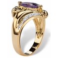 thumbnail image 2 of PalmBeach Jewelry Marquise-Cut Cubic Zirconia or Sapphire Bypass Swirl Ring Gold-Plated, 2 of 5
